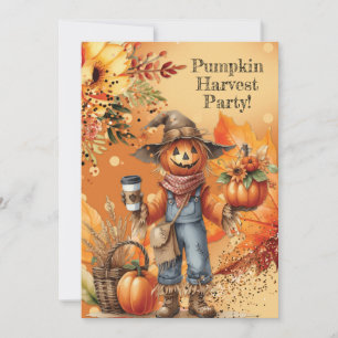 Herbst-Kürbis-Ernte-Party-Einladung Einladung