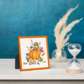 Herbst-Kürbis-Eule und Frosch Fotoplatte (InSitu)