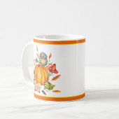 Herbst-Kürbis-Eule und Frosch  Kaffeetasse (Vorderseite Links)