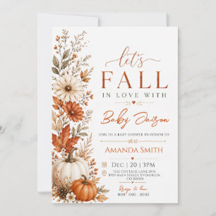 Herbst-Kürbis-Fall-in-Love-Baby-Party Einladung