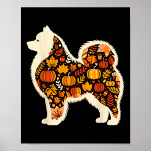 Herbst Kürbis Fall Samoyed Erntedank Womens Me Poster