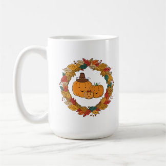 Herbst-Kürbis-Familienkranz Kaffeetasse