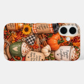 Herbst-Kürbis-Gewürz-Collage Case-Mate iPhone Hülle (Rückseite (Horizontal))