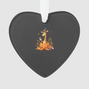 Herbst-Kürbis-Herbst-Giraffe-Dankfest-Damen-Me Ornament