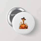 Herbst-Kürbis-Herbst-Giraffe-Dankfest Frauen Me Button (Vorne & Hinten)