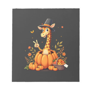 Herbst-Kürbis-Herbst-Giraffe-Erntedankfest Frauen Notizblock