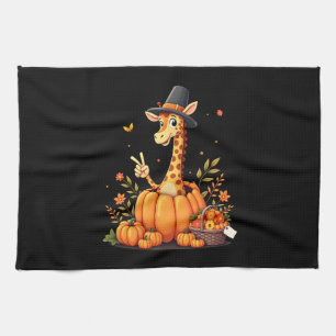 Herbst-Kürbis-Herbst-Giraffe-Thanksgiving-Frauen Geschirrtuch