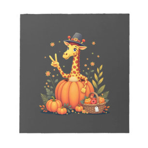 Herbst-Kürbis-Herbst-Giraffe-Thanksgiving-Frauen-M Notizblock