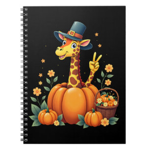 Herbst-Kürbis-Herbst-Giraffe-Thanksgiving-Frauen Notizblock