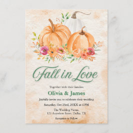 Herbst-Kürbis-Herbstliebe-Hochzeit Einladung