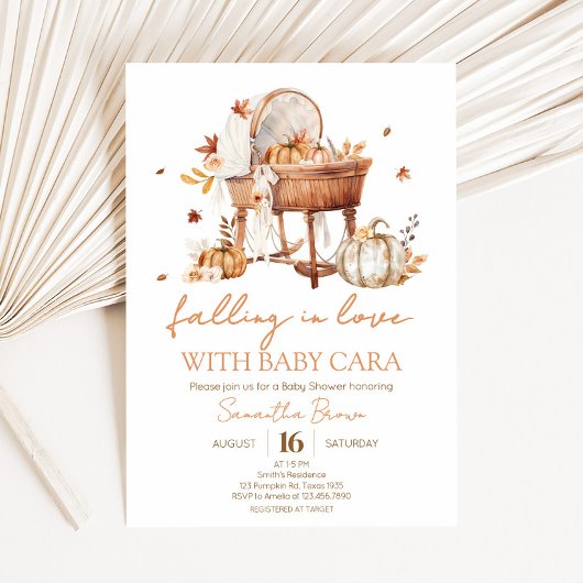 Herbst Kürbis in Liebe Kinderdusche fallen Einladung