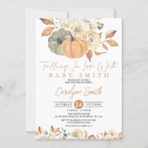 Herbst Kürbis in Liebe Kinderdusche fallen