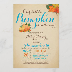 Herbst-Kürbis-Junge-Baby-Shower-Einladung Einladung