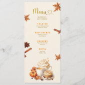 Herbst-Kürbis-Kaffee-Brühen Flachmenü Menükarte (Vorderseite)