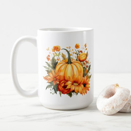 Herbst Kürbis  Kaffeetasse (Mit Donut)