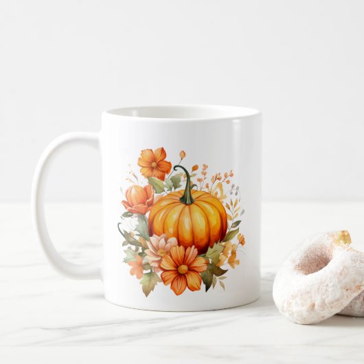 Herbst Kürbis  Kaffeetasse (Mit Donut)