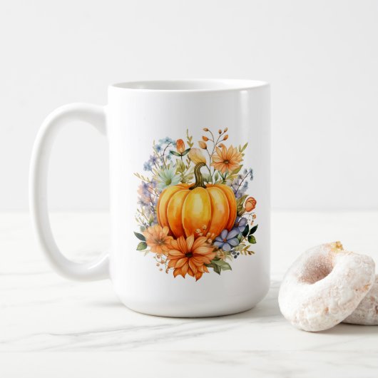 Herbst Kürbis  Kaffeetasse (Mit Donut)