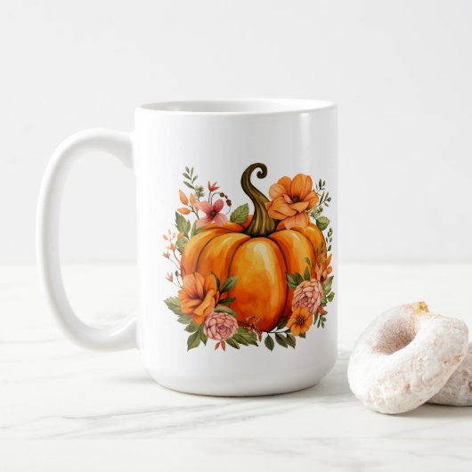 Herbst Kürbis Kaffeetasse (Mit Donut)