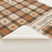 Herbst-Kürbis-Kariert Sherpadecke (3/4)