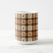 Herbst-Kürbis-Karo Kaffeetasse (Mittel)