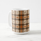 Herbst-Kürbis-Karo Kaffeetasse (Vorderseite Links)