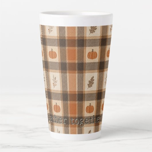 Herbst-Kürbis-Karo Milchtasse (Vorderseite)