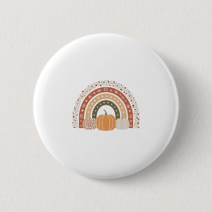 Herbst-Kürbis-Leoparden-Druck Thanksgiving  Button