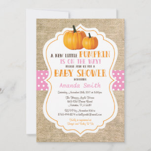 Herbst-Kürbis-Mädchen-Baby-Shower-Einladungskarte Einladung
