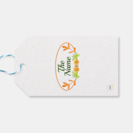 Herbst Kürbis Orange Green Geschenktasten Geschenkanhänger