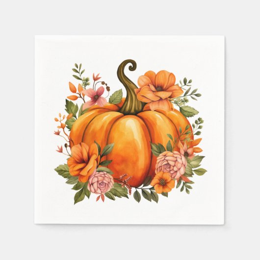 Herbst-Kürbis-Papier-Servietten  Serviette (Vorderseite)