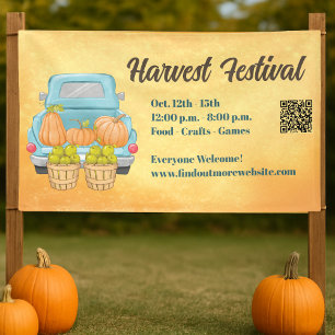 Herbst-Kürbis-QR-Code Herbsterntefest Banner