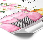 Herbst-Kürbis-Rosa-LKW-Essensschild Poster (Ecke)