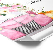 Herbst-Kürbis-Rosa-LKW-Getränke-Schild Poster (Ecke)