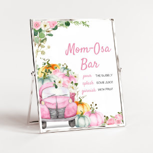 Herbst-Kürbis-Rosa-LKW-Mama-Osa-Bar-Schild Poster