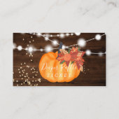 Herbst Kürbis-Saitenkürbis-Windelleuchter Tombola Visitenkarte (Rückseite)