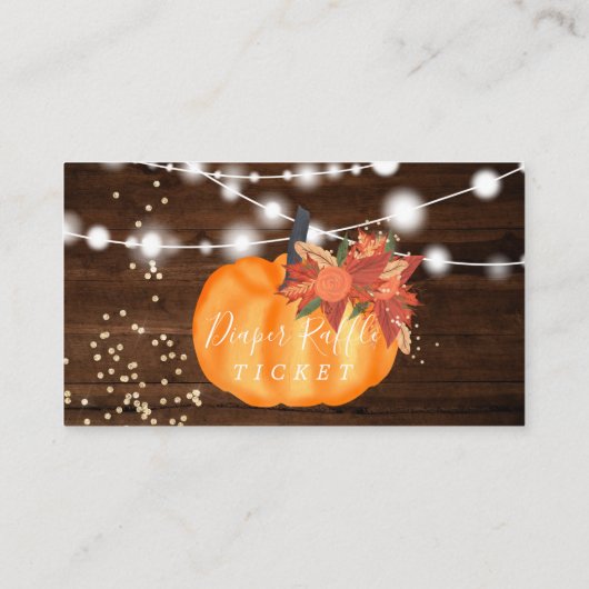 Herbst Kürbis-Saitenkürbis-Windelleuchter Tombola Visitenkarte (Rückseite)
