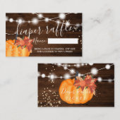 Herbst Kürbis-Saitenkürbis-Windelleuchter Tombola Visitenkarte (Vorne/Hinten)