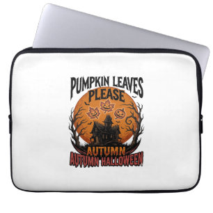 Herbst-Kürbis-Shirt mit vintage-gruseligen Herbstb Laptopschutzhülle