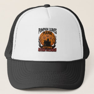 Herbst-Kürbis-Shirt mit Vintage-spooky Herbstlaub Truckerkappe