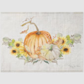 Herbst Kürbis Sonnenblumen Wasserfarben Entfärbung Seidenpapier (Vorderseite)