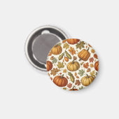 Herbst-Kürbis- und Blatt-Nahtloses Muster  Magnet (Vorderseite/Rückseite)
