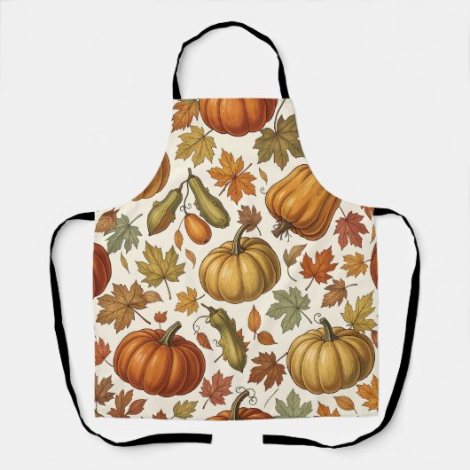 Herbst-Kürbis- und Blatt-Nahtloses Muster  Schürze (Vorderseite)