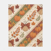 Herbst-Kürbis- und Blätter-Fall-Muster Fleecedecke (Vorderseite)