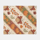 Herbst-Kürbis- und Blätter-Fall-Muster Fleecedecke (Vorderseite (Horizontal))
