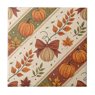 Herbst-Kürbis- und Blätter-Fall-Muster Fliese