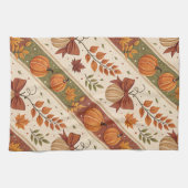 Herbst-Kürbis- und Blätter-Fall-Muster Geschirrtuch (Horizontal)