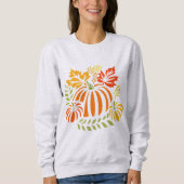 Herbst Kürbis Und Fallende Blätter Sweatshirt (Vorderseite)