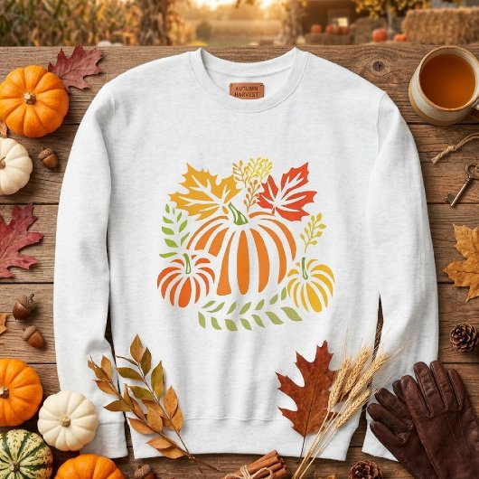 Herbst Kürbis Und Fallende Blätter Sweatshirt