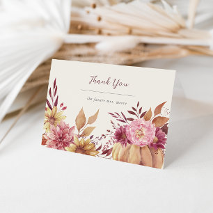 Herbst-Kürbis & Wildblumen Herbst Dankeskarte