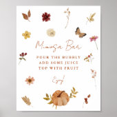 Herbst-Kürbis-Wildblumen-Mimosa-Bar-Schild  Poster (Vorne)